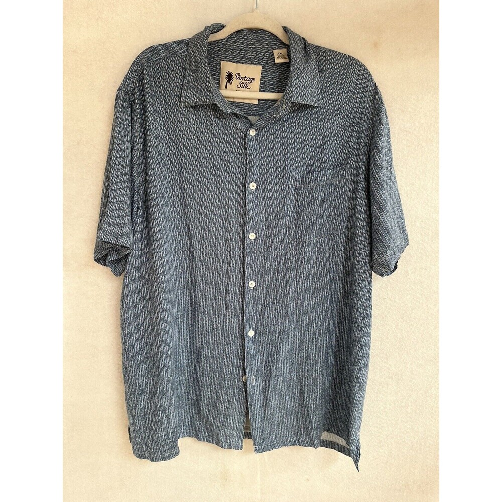 Vintage Silk Brand Men's Shirt XXL Circa 1969 Blue Casual Hawaiian Coastal